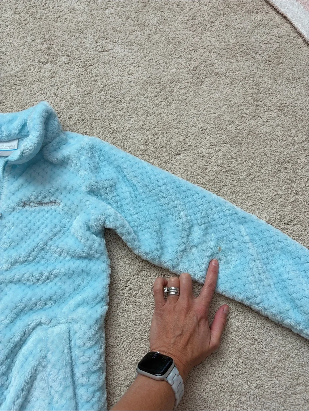 Columbia Light Blue Fuzzy Full-Zip Fleece